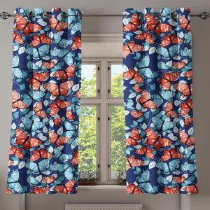 Ambesonne Fantasy Floral Grommet Curtain, Night Time Garden Flowers with Neutral Colors Boho Petals Print, Decorative 2-Panel Window Drapes for Bedroom Living Room, 50″ x 72″, Indigo Pale Pink Mauve(Burnt Sienna Pale Blue)