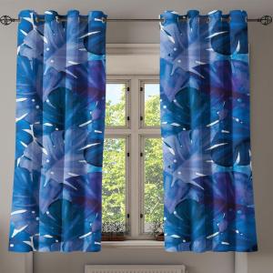 Ambesonne Fantasy Floral Grommet Curtain, Night Time Garden Flowers with Neutral Colors Boho Petals Print, Decorative 2-Panel Window Drapes for Bedroom Living Room, 50″ x 72″, Indigo Pale Pink Mauve(Dark Lavender Indigo)