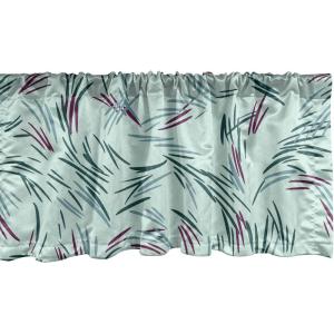 Ambesonne Jungle Boho Window Valance, Dreamy Silhouettes of Flowers Vintage Drawn with Lines Neutral Art, Curtain Valance for Kitchen Bedroom Decor with Rod Pocket, 54″ X 18″, Almond Green Sea Green(Mint Green and Cadet Blue)