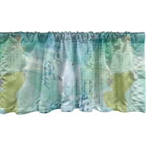 Ambesonne Jungle Boho Window Valance, Dreamy Silhouettes of Flowers Vintage Drawn with Lines Neutral Art, Curtain Valance for Kitchen Bedroom Decor with Rod Pocket, 54″ X 18″, Almond Green Sea Green(Apple Green and Seafoam)