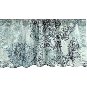 Ambesonne Jungle Boho Window Valance, Dreamy Silhouettes of Flowers Vintage Drawn with Lines Neutral Art, Curtain Valance for Kitchen Bedroom Decor with Rod Pocket, 54″ X 18″, Almond Green Sea Green(Almond Green Seafoam)