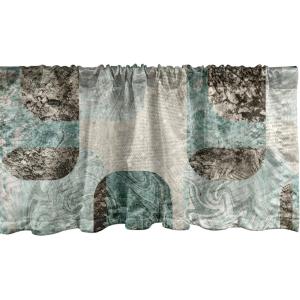 Ambesonne Jungle Boho Window Valance, Dreamy Silhouettes of Flowers Vintage Drawn with Lines Neutral Art, Curtain Valance for Kitchen Bedroom Decor with Rod Pocket, 54″ X 18″, Almond Green Sea Green(Laurel Green Dark Brown)
