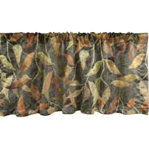 Ambesonne Jungle Boho Window Valance, Dreamy Silhouettes of Flowers Vintage Drawn with Lines Neutral Art, Curtain Valance for Kitchen Bedroom Decor with Rod Pocket, 54″ X 18″, Almond Green Sea Green(Apple Green Pale Coffee)
