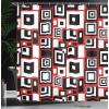 Ambesonne Christmas Shower Curtain, Stylized Reindeers Santa Claus Penguins and Xmas Tree on Stripes Cute Design, Fabric Bathroom Decor Set with Hooks, 69″ W x 70″ L, White Brown(Vermilion Black)