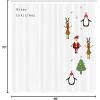 Ambesonne Christmas Shower Curtain, Stylized Reindeers Santa Claus Penguins and Xmas Tree on Stripes Cute Design, Fabric Bathroom Decor Set with Hooks, 69″ W x 70″ L, White Brown(White Brown)
