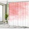 Ambesonne Christmas Shower Curtain, Stylized Reindeers Santa Claus Penguins and Xmas Tree on Stripes Cute Design, Fabric Bathroom Decor Set with Hooks, 69″ W x 70″ L, White Brown(Coral White)