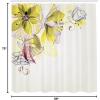 Ambesonne Christmas Shower Curtain, Stylized Reindeers Santa Claus Penguins and Xmas Tree on Stripes Cute Design, Fabric Bathroom Decor Set with Hooks, 69″ W x 70″ L, White Brown(Yellow and White)