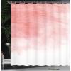 Ambesonne Christmas Shower Curtain, Stylized Reindeers Santa Claus Penguins and Xmas Tree on Stripes Cute Design, Fabric Bathroom Decor Set with Hooks, 69″ W x 70″ L, White Brown(Coral White)