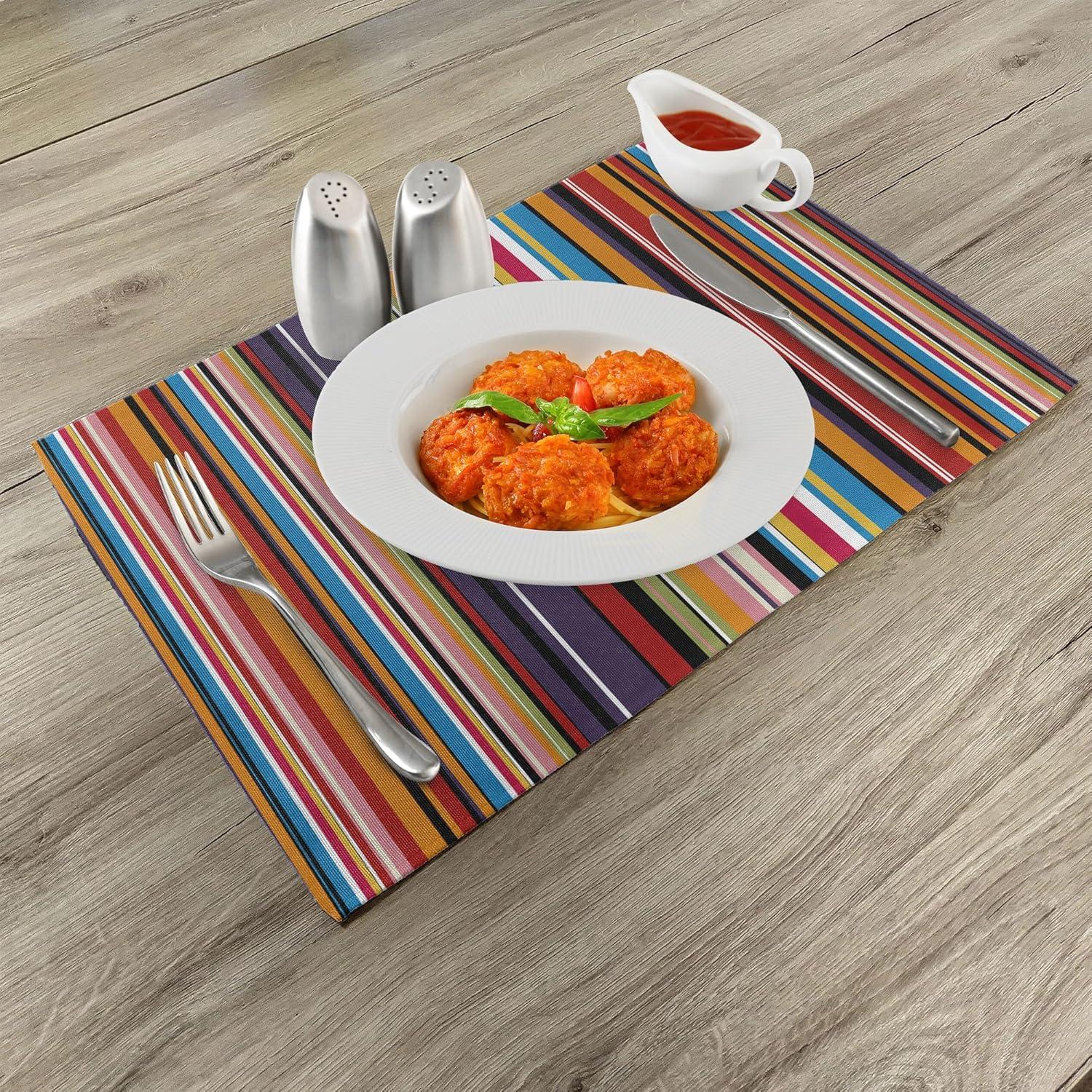 imageAmbesonne Christmas Place Mats Set of 4 Merry Xmas Wish Fir Tree Branches Poinsettia Flowers Birds and Deer Washable Fabric Placemats for Dining Table Standard Size Green and RedOrange Purple
