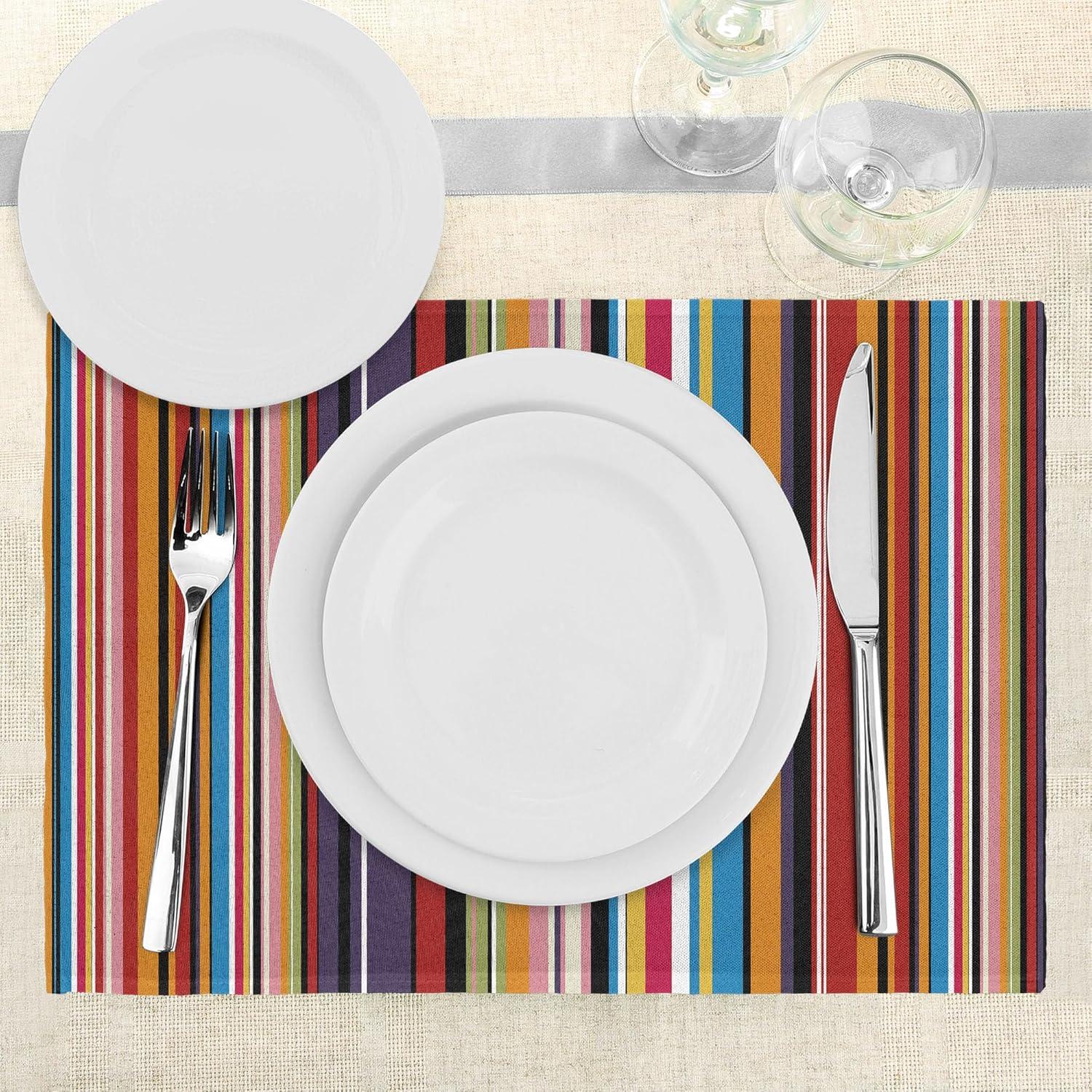 imageAmbesonne Christmas Place Mats Set of 4 Merry Xmas Wish Fir Tree Branches Poinsettia Flowers Birds and Deer Washable Fabric Placemats for Dining Table Standard Size Green and RedOrange Purple
