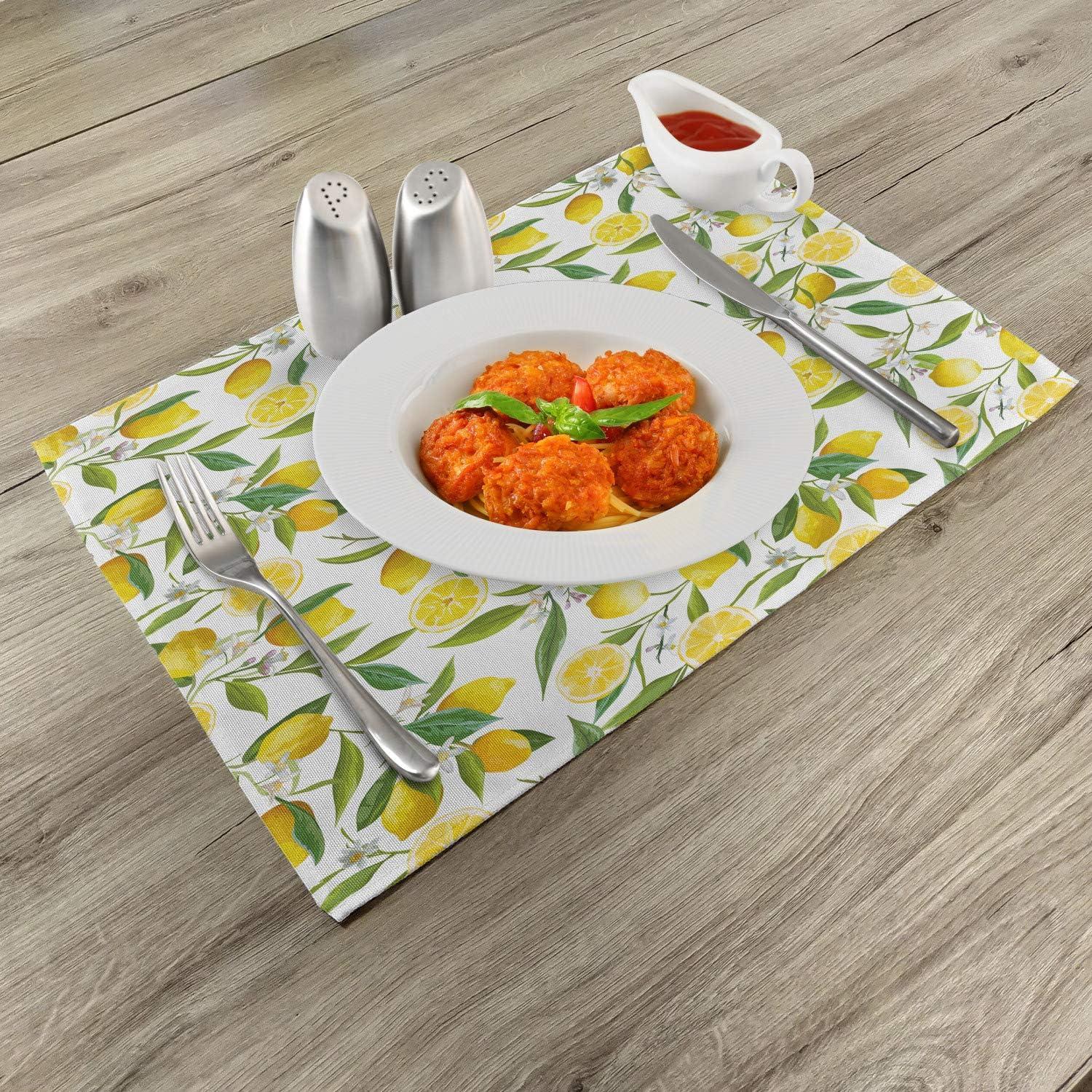 imageAmbesonne Christmas Place Mats Set of 4 Merry Xmas Wish Fir Tree Branches Poinsettia Flowers Birds and Deer Washable Fabric Placemats for Dining Table Standard Size Green and RedFern Green