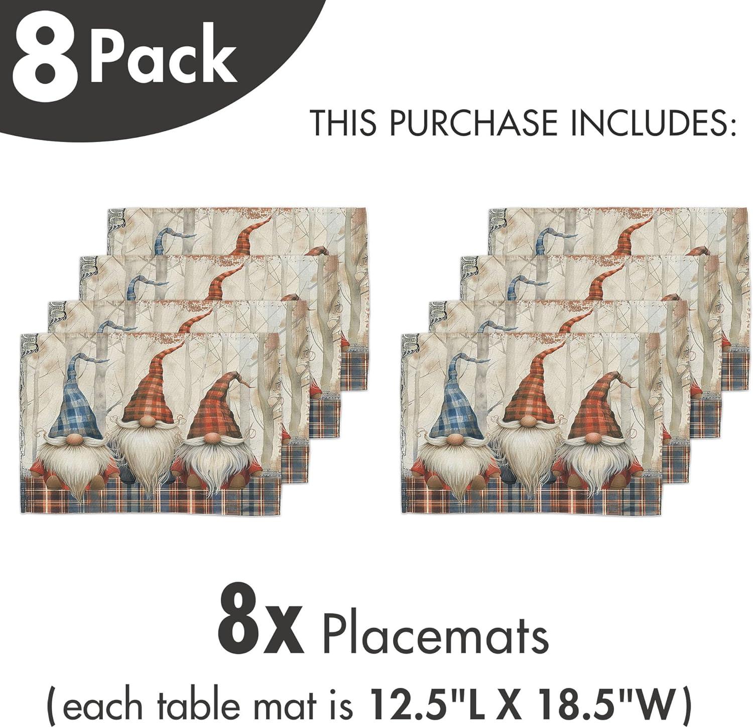 imageAmbesonne Christmas Place Mats Set of 4 Merry Xmas Wish Fir Tree Branches Poinsettia Flowers Birds and Deer Washable Fabric Placemats for Dining Table Standard Size Green and RedBlue Brown Burnt Sienna