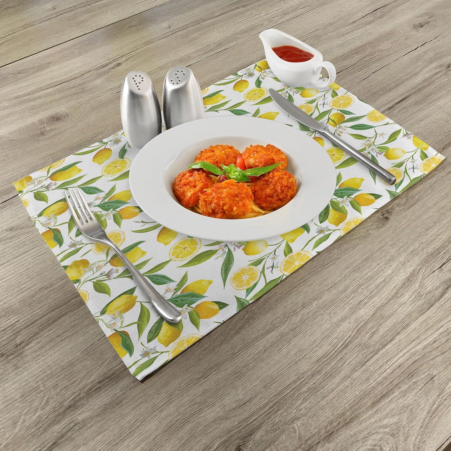 imageAmbesonne Christmas Place Mats Set of 4 Merry Xmas Wish Fir Tree Branches Poinsettia Flowers Birds and Deer Washable Fabric Placemats for Dining Table Standard Size Green and RedFern Green