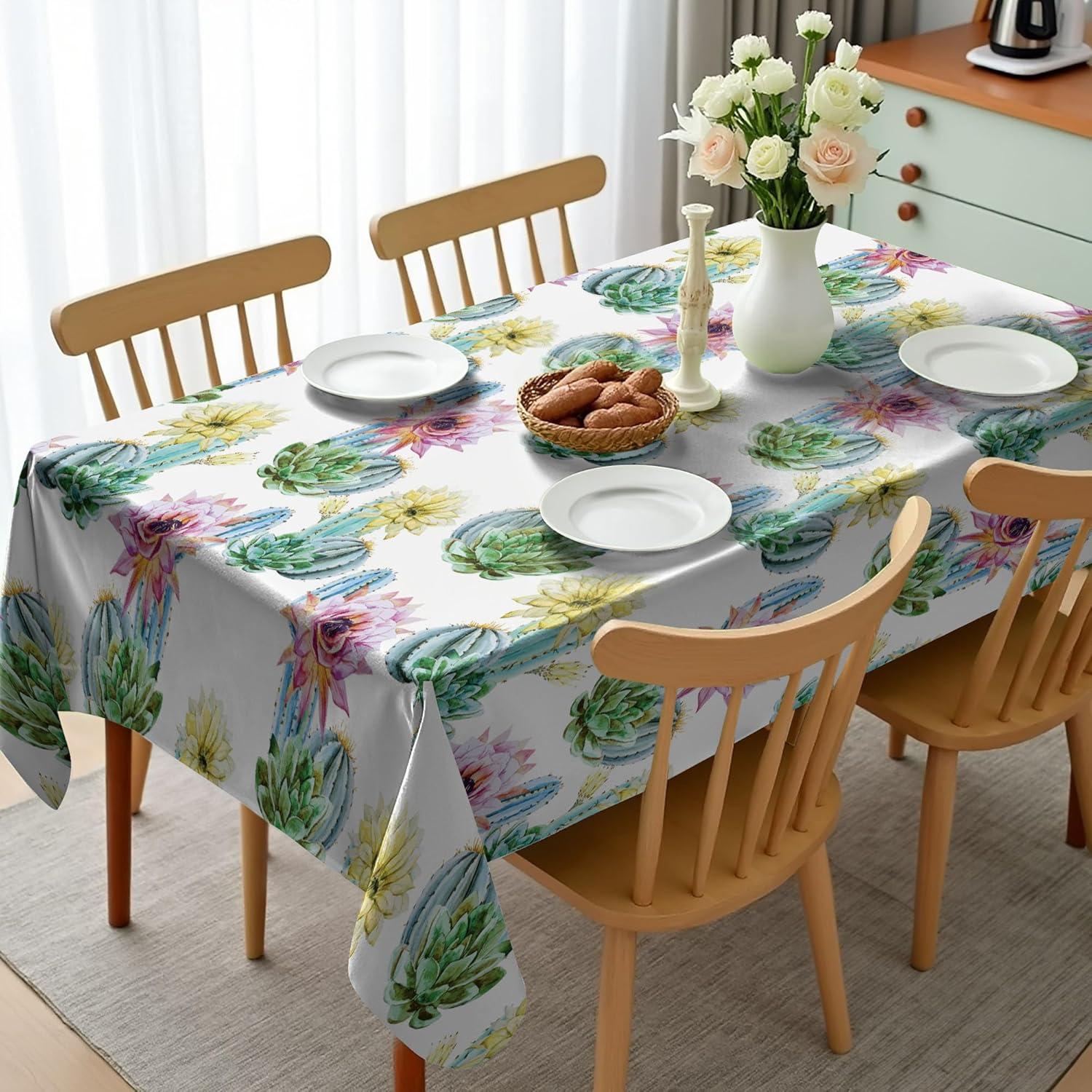 imageAmbesonne Christmas Tablecloth New Years Eve Tree Branch Border with Berry Ribbons Gingerbread Man Dining Room Kitchen Rectangular Table Cover 60 X 84BrownGreen and Pink