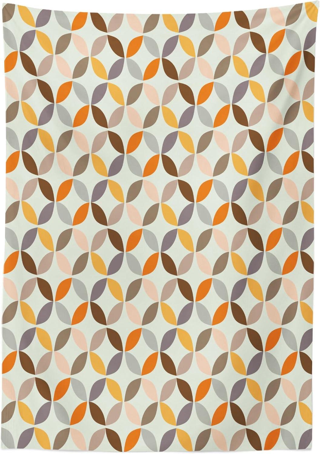 imageAmbesonne Christmas Tablecloth New Years Eve Tree Branch Border with Berry Ribbons Gingerbread Man Dining Room Kitchen Rectangular Table Cover 60 X 84BrownTaupe Grey