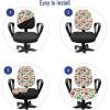 Ambesonne Christmas Office Chair Slipcover, Celebration of Xmas Garland Candy Cane Snowman Mistletoe Tree Ornaments, Protective Stretch Decorative Fabric Cover, Red White Green