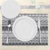 Ambesonne Christmas Place Mats Set of 4, Merry Xmas Wish Fir Tree Branches Poinsettia Flowers Birds and Deer, Washable Fabric Placemats for Dining Table, Standard Size, Green and Red(Gray White)