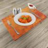 Ambesonne Christmas Place Mats Set of 4, Merry Xmas Wish Fir Tree Branches Poinsettia Flowers Birds and Deer, Washable Fabric Placemats for Dining Table, Standard Size, Green and Red(Orange Burnt)
