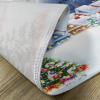 Ambesonne Christmas Place Mats Set of 4, Merry Xmas Wish Fir Tree Branches Poinsettia Flowers Birds and Deer, Washable Fabric Placemats for Dining Table, Standard Size, Green and Red(Navy White)