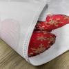 Ambesonne Christmas Place Mats Set of 4, Merry Xmas Wish Fir Tree Branches Poinsettia Flowers Birds and Deer, Washable Fabric Placemats for Dining Table, Standard Size, Green and Red(Red White)