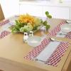 Ambesonne Christmas Place Mats Set of 4, Merry Xmas Wish Fir Tree Branches Poinsettia Flowers Birds and Deer, Washable Fabric Placemats for Dining Table, Standard Size, Green and Red(White Red)