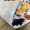 Ambesonne Christmas Place Mats Set of 4, Merry Xmas Wish Fir Tree Branches Poinsettia Flowers Birds and Deer, Washable Fabric Placemats for Dining Table, Standard Size, Green and Red(Black Orange)