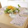 Ambesonne Christmas Place Mats Set of 4, Merry Xmas Wish Fir Tree Branches Poinsettia Flowers Birds and Deer, Washable Fabric Placemats for Dining Table, Standard Size, Green and Red(Sand Brown Orange)