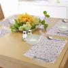 Ambesonne Christmas Place Mats Set of 4, Merry Xmas Wish Fir Tree Branches Poinsettia Flowers Birds and Deer, Washable Fabric Placemats for Dining Table, Standard Size, Green and Red(Coconut White)