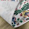 Ambesonne Christmas Place Mats Set of 4, Merry Xmas Wish Fir Tree Branches Poinsettia Flowers Birds and Deer, Washable Fabric Placemats for Dining Table, Standard Size, Green and Red(Green White Multicolor)