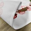 Ambesonne Christmas Place Mats Set of 4, Merry Xmas Wish Fir Tree Branches Poinsettia Flowers Birds and Deer, Washable Fabric Placemats for Dining Table, Standard Size, Green and Red(White Brown)