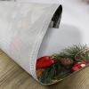 Ambesonne Christmas Place Mats Set of 4, Merry Xmas Wish Fir Tree Branches Poinsettia Flowers Birds and Deer, Washable Fabric Placemats for Dining Table, Standard Size, Green and Red(Green White)