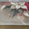 Ambesonne Christmas Place Mats Set of 4, Merry Xmas Wish Fir Tree Branches Poinsettia Flowers Birds and Deer, Washable Fabric Placemats for Dining Table, Standard Size, Green and Red(Pale Vermilion and Grey Teal)