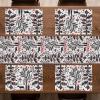 Ambesonne Christmas Table Runner, Placemats, Scandinavian Xmas Vibe with Abstract Trees Reindeer and Snowflakes, Set for Dining Table Decor, Placemat 4 pcs + Runner 16″x72″, Dark Coral Black White