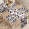 Ambesonne Christmas Table Runner, Placemats, Scandinavian Xmas Vibe with Abstract Trees Reindeer and Snowflakes, Set for Dining Table Decor, Placemat 4 pcs + Runner 16″x72″, Dark Coral Black White