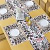 Ambesonne Christmas Table Runner, Placemats, Scandinavian Xmas Vibe with Abstract Trees Reindeer and Snowflakes, Set for Dining Table Decor, Placemat 4 pcs + Runner 16″x72″, Dark Coral Black White