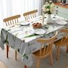 Ambesonne Christmas Tablecloth, New Year’s Eve Tree Branch Border with Berry Ribbons Gingerbread Man, Dining Room Kitchen Rectangular Table Cover, 60″ X 84″,Brown(Green Lavender)