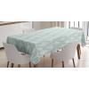 Ambesonne Christmas Tablecloth, New Year’s Eve Tree Branch Border with Berry Ribbons Gingerbread Man, Dining Room Kitchen Rectangular Table Cover, 60″ X 84″,Brown(Blue Seafoam)