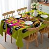 Ambesonne Christmas Tablecloth, New Year’s Eve Tree Branch Border with Berry Ribbons Gingerbread Man, Dining Room Kitchen Rectangular Table Cover, 60″ X 84″,Brown(Apple Green Pink)