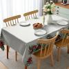 Ambesonne Christmas Tablecloth, New Year’s Eve Tree Branch Border with Berry Ribbons Gingerbread Man, Dining Room Kitchen Rectangular Table Cover, 60″ X 84″,Brown(Brown)