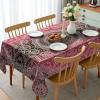 Ambesonne Christmas Tablecloth, New Year’s Eve Tree Branch Border with Berry Ribbons Gingerbread Man, Dining Room Kitchen Rectangular Table Cover, 60″ X 84″,Brown(Pink Brown)