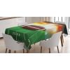 Ambesonne Christmas Tablecloth, New Year’s Eve Tree Branch Border with Berry Ribbons Gingerbread Man, Dining Room Kitchen Rectangular Table Cover, 60″ X 84″,Brown(Brown Green)