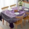 Ambesonne Christmas Tablecloth, New Year’s Eve Tree Branch Border with Berry Ribbons Gingerbread Man, Dining Room Kitchen Rectangular Table Cover, 60″ X 84″,Brown(Purple White)