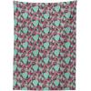 Ambesonne Christmas Tablecloth, New Year’s Eve Tree Branch Border with Berry Ribbons Gingerbread Man, Dining Room Kitchen Rectangular Table Cover, 60″ X 84″,Brown(Blue Pink)