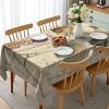 Ambesonne Christmas Tablecloth, New Year’s Eve Tree Branch Border with Berry Ribbons Gingerbread Man, Dining Room Kitchen Rectangular Table Cover, 60″ X 84″,Brown(Brown Black)