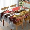 Ambesonne Christmas Tablecloth, New Year’s Eve Tree Branch Border with Berry Ribbons Gingerbread Man, Dining Room Kitchen Rectangular Table Cover, 60″ X 84″,Brown(Soft Coral)