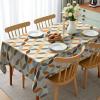 Ambesonne Christmas Tablecloth, New Year’s Eve Tree Branch Border with Berry Ribbons Gingerbread Man, Dining Room Kitchen Rectangular Table Cover, 60″ X 84″,Brown(Taupe Grey)