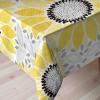 Ambesonne Christmas Tablecloth, New Year’s Eve Tree Branch Border with Berry Ribbons Gingerbread Man, Dining Room Kitchen Rectangular Table Cover, 60″ X 84″,Brown(Yellow Gray)