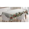 Ambesonne Christmas Tablecloth, New Year’s Eve Tree Branch Border with Berry Ribbons Gingerbread Man, Dining Room Kitchen Rectangular Table Cover, 60″ X 84″,Brown(Brown)