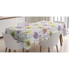 Ambesonne Christmas Tablecloth, New Year’s Eve Tree Branch Border with Berry Ribbons Gingerbread Man, Dining Room Kitchen Rectangular Table Cover, 60″ X 84″,Brown(Purple Green)