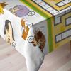 Ambesonne Christmas Tablecloth, New Year’s Eve Tree Branch Border with Berry Ribbons Gingerbread Man, Dining Room Kitchen Rectangular Table Cover, 60″ X 84″,Brown(Green Yellow)